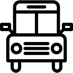 vista frontale dello scuolabus icona