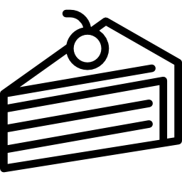 kuchenscheibe mit kirsche icon