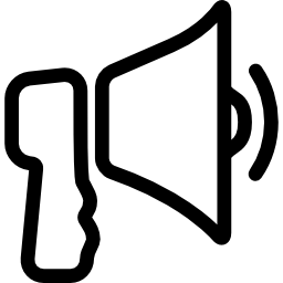 Megaphone with sound wave icon