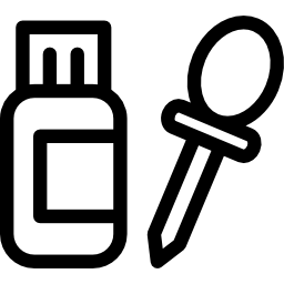 bottiglia di inchiostro e contagocce icona