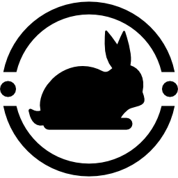 kaninchen innerhalb eines kreises icon