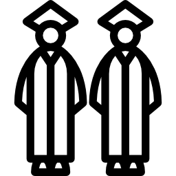 deux étudiants diplômés Icône