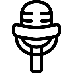micrófono de radio vintage con soporte icono