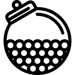kauwgomballen in een ronde kristallen fles icoon
