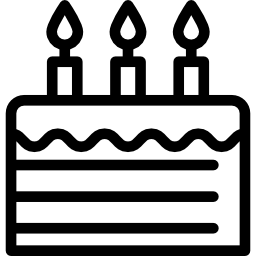 gâteau d'anniversaire avec trois bougies Icône