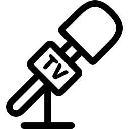 microphone de télévision avec support Icône