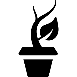 vaso com planta de uma folha Ícone