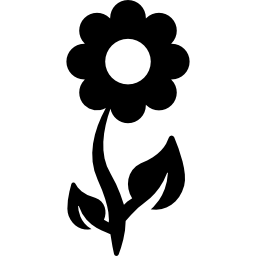 Цветок с двумя листьями иконка