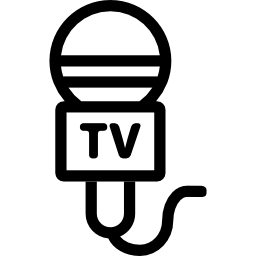 micrófono de televisión con cable icono