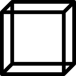 cubo transparente icono