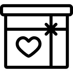 Подарочная коробка с сердечком на боку иконка