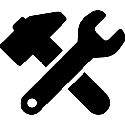 schraubenschlüssel und hammer icon
