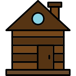 Wood cabin icon