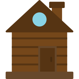 Wood cabin icon