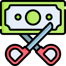 Cut money icon