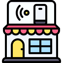 tienda móvil icono