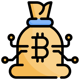bolsa de bitcoins icono
