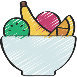 tazón de frutas icono