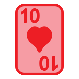 dez de corações Ícone