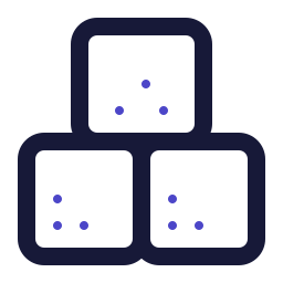 un carré de sucre Icône