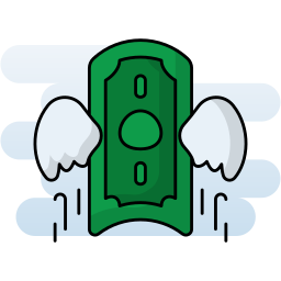 Flying money icon