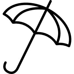 paraguas abierto inclinado icono