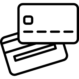 deux cartes de crédit Icône