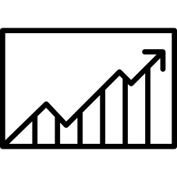 gráfico de línea ascendente icono