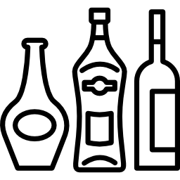 tre bottiglie alcoliche icona