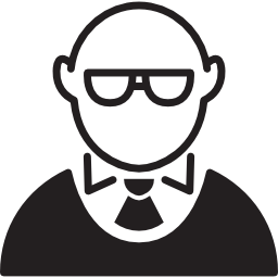 glatzkopf mit brille icon