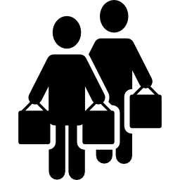 zwei personen einkaufen icon