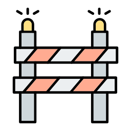 barrage routier Icône