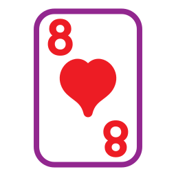 ocho de corazones icono
