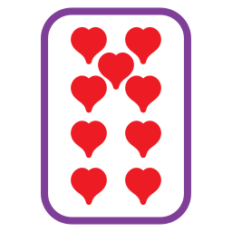 nueve de corazones icono