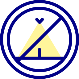 prohibido acampar icono