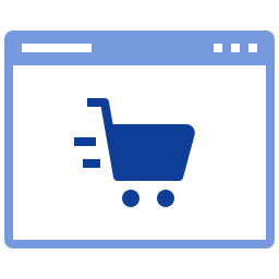 las compras en línea icono