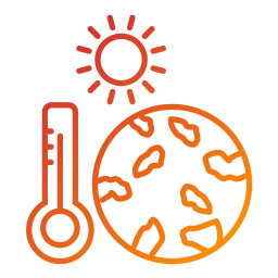 il riscaldamento globale icona