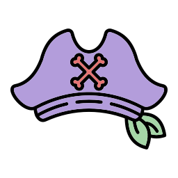 sombrero pirata icono
