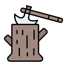 Wood cutting icon