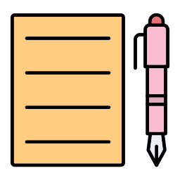 pluma y papel icono
