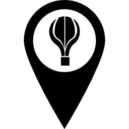 locatie van een heteluchtballon icoon