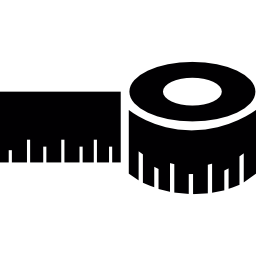 cinta métrica enrollada icono