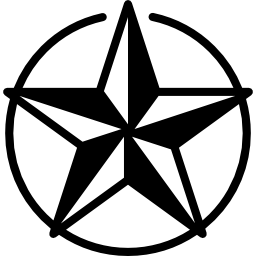 estrella dentro del círculo icono