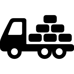 vrachtwagen met vracht icoon