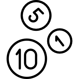 tres monedas icono