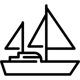 yacht rivolto a destra icona