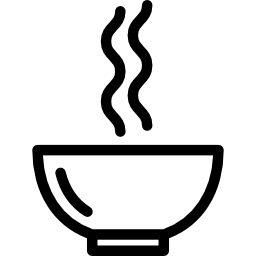 sopa caliente en un tazón icono