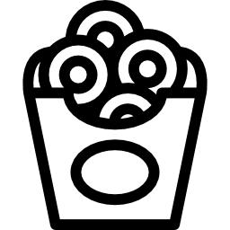 caja de aros de cebolla icono