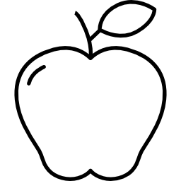 maçã com folha Ícone