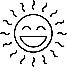 uśmiechnięte słońce ikona
